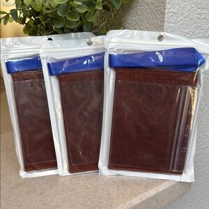 Set of Passport Holders 3 Brown and 1 Black new with tags